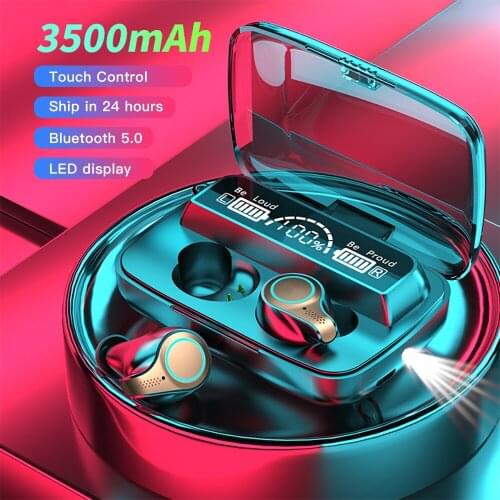 F9 M18 Touch Control Bluetooth Headset TWS Earphones Wireless Headphones Waterproof Sports Lighting Charging case Stereo Earbuds