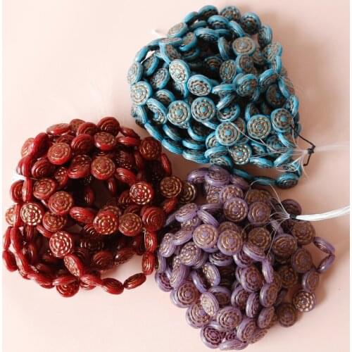 Vintage Czech bead glass glass flower shape loose beads DIY earrings jewelry accessories