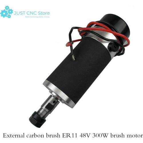 High-speed air-cooled spindle dc motor external carbon brush grinding 300W 48V ER11 DC48V