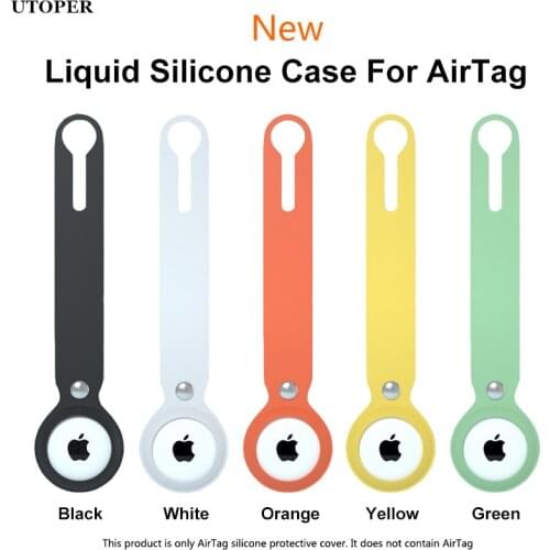 Liquid Silicone Protective Case For Apple Airtags Hangable Keychain Locator Tracker Accessories Portable Hook Cover Airtag Case