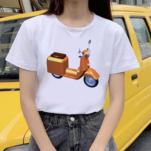 Womens T shirt Cartoon Mortor Printed T Shirt Women 2021 Summer Short Sleeve T-shirts Top T Shirt Ladies Womens Graphic Tee
