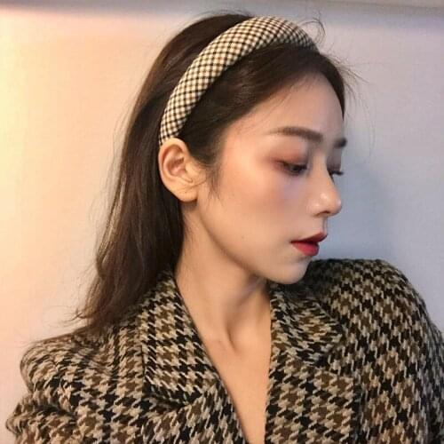 Womens Hair Band British Style Sweet Fashion Europe And America Thickened Lattice Headband Go Out Versatile Jewelry New Style