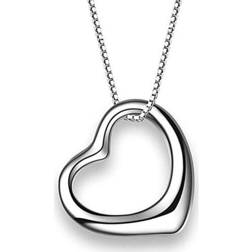Hot Popular brand 925 Sterling Silver romantic heart Pendant Necklace For Women Holiday gift fashion party wedding charm Jewelry