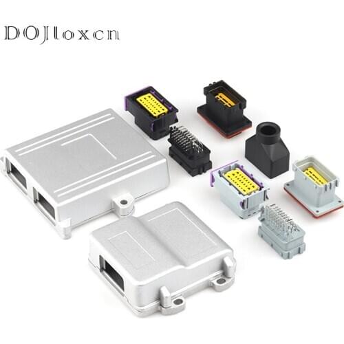 1/2/5/Sets 24 Pin Way FCI Male Female Wiring Connector Automotive Housing Sealed Socket Plug And ECU Aluminum Box 211PC249S8005