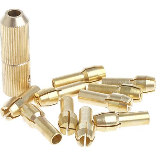 10Pcs 0.5-3.2mm Micro Twist Hand Drill Kit Chuck Electric Drill Bit Collet 2mm