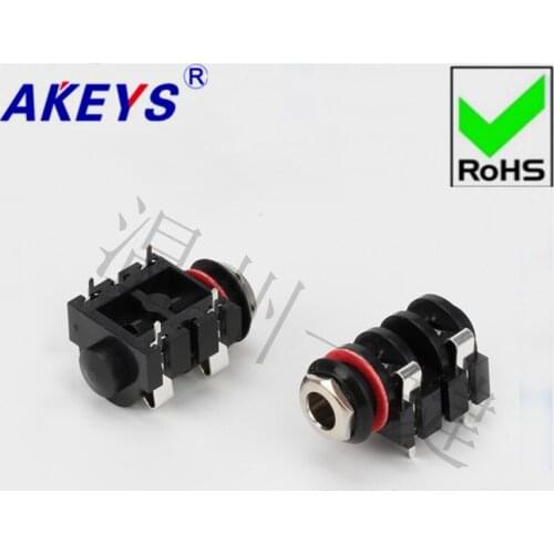 10 PCS 6.35MM microphone socket 6.35.334g.4p headphone socket head metal four-legged short feet