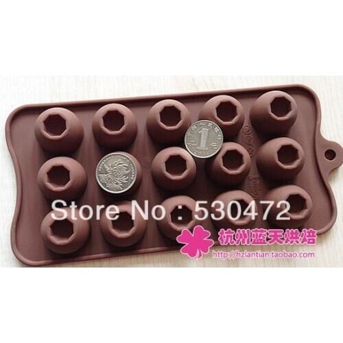 15 round Silicone Cake Mold ,Chocolate Mould hole:2.8*2cm kitchen tools