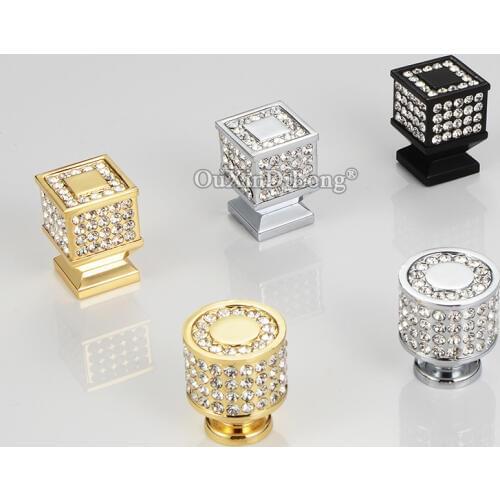 Luxury Crystal 20PCS European Kitchen Cabinet Door Handles Cupboard Wardrobe Drawer Dresser Wine TV Cabinet Pulls Handles&Knobs