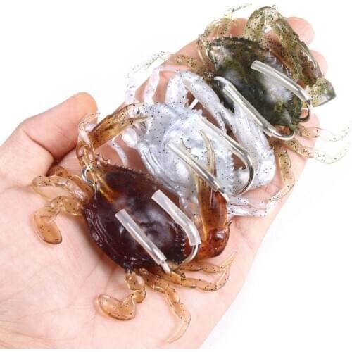 8/10cm Fishing Portable Soft Crab Bait Submerged Winter Ice Fishing With Hook