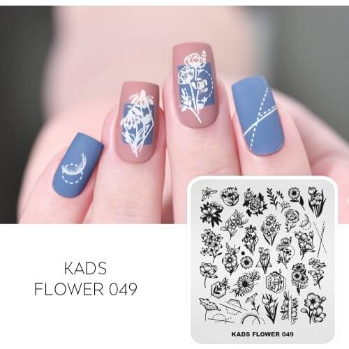 AriesLibra Nail Art Stamping Plate Rose Daisy Peony Geometric Pattern Stamp Template Image Stencil Plate for DIY Nail Polish