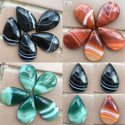 Free shipping Fashion Jewelry Stripes Carnelian Water Drop Pendant Bead 1pcs WB719