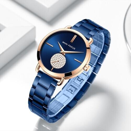 MINI FOCUS Watches Women Top Brand Luxury Ladies Dress Watch Fashion Quartz Watch Romantic Elegant Rose Blue Clock Montre Femme