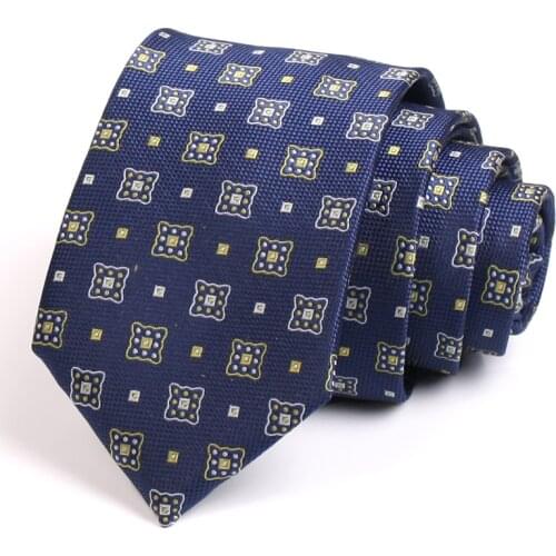 Gentleman Business Suit Work Necktie 2020 New High Quality Fashion Formal Tie For Men 7.5CM Wide Ties Classic Blue Neck Tie
