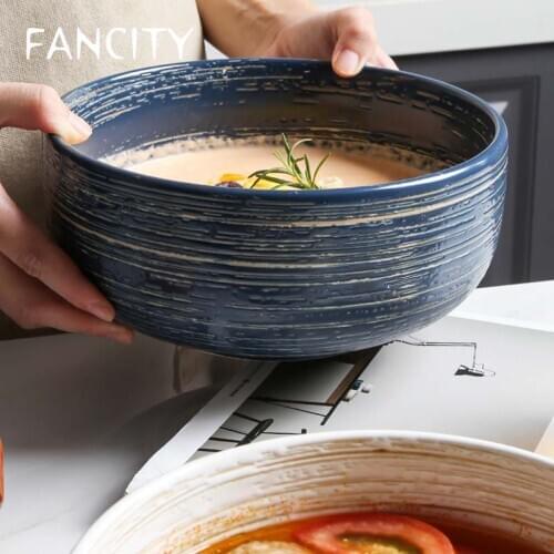 FANCITY Creative Japanese ceramic tableware household ramen bowl soup bowl dessert bowl breakfast bowl fruit bowl Korean bowl in