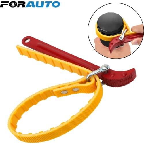 FORAUTO Belt Wrench Oil Filter Oil Filter Wrench Chain Oil Filter Puller Strap Spanner Adjustable Strap Opener