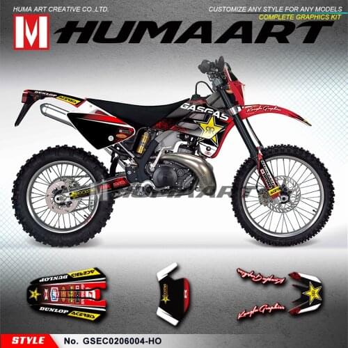 HUMAART MX Racing Graphics Decal Sticker Kit for Gas Gas EC 125 200 250 300 2002 2003 2004 2005 2006 FSE 400 450, Customizable