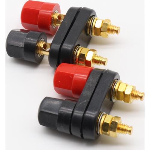 Top Selling Quality Banana plugs Couple Terminals Red Black Connector Amplifier Terminal Binding Post Banana Speaker Plug Jack