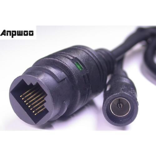 ANPWOO LAN cable for CCTV IP camera board module (RJ45 / DC) standard type without 4/5/7/8 wires , 1x status LED