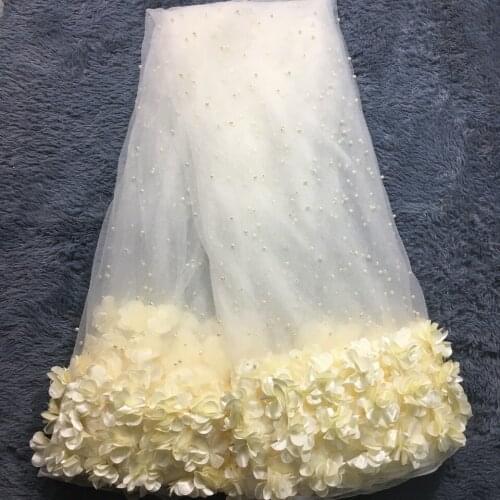 Latest African Lace Fabric Embroidered 3d Flower Nigerian Lace Fabrics High Quality Lovely French Lace Fabric For Dress M2362