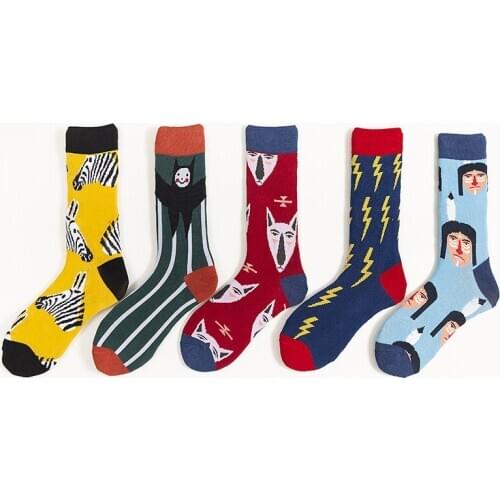 Hot Sales Cotton Funny Socks Women Zebra Animal Cartoon Pattern Unisex Socks Streetwear Novelty Warm Short Happy Women Men Sock