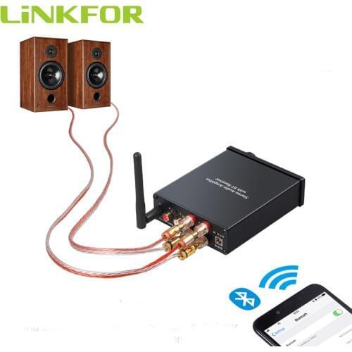LiNKFOR 50W + 50W Bluetooth 4.2 Stereo Audio Amplifier Certified APTX Low Latency 2 Channel Mini Hi-Fi Class D Integrated Amp