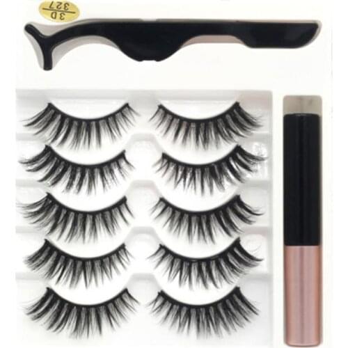 5 Pairs Magnetic Liquid Eyeliner Naturally Elongated Lashes Moderately Soft Eyelashes Makeu False Eye C0J9