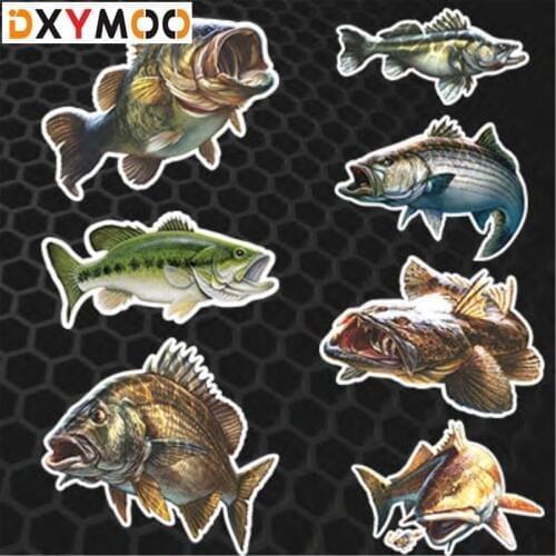 Ocean Fish Lure Car Stickers Cool Realistic Carp Go Sea Fishing Auto Window Decals 3M Reflective