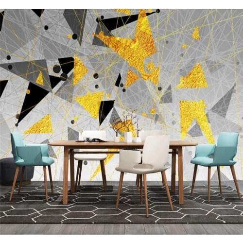 Xuesu Custom wallpaper 8D waterproof wall cloth Nordic retro simple abstract geometric TV background decorative painting