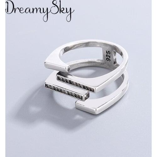 New Charming Open Black Crystal Ring for Women Vintage Boho Party Rings Gothic Punk Jewelry Gifts for Girls 2021