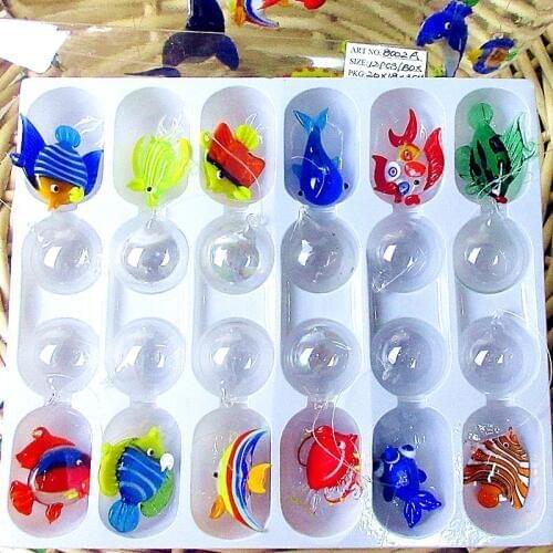 New Floating glass bubble fish miniature Figurines aquarium decoration ornaments glass animals statues marine decor accessories