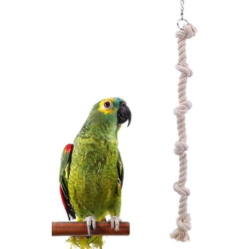 New Pet Bird Parrot Cotton Rope Knot Climbing Hanging Cage Decor Swing Chew Toy Bird Rope Toy Cage Accessories Supplies