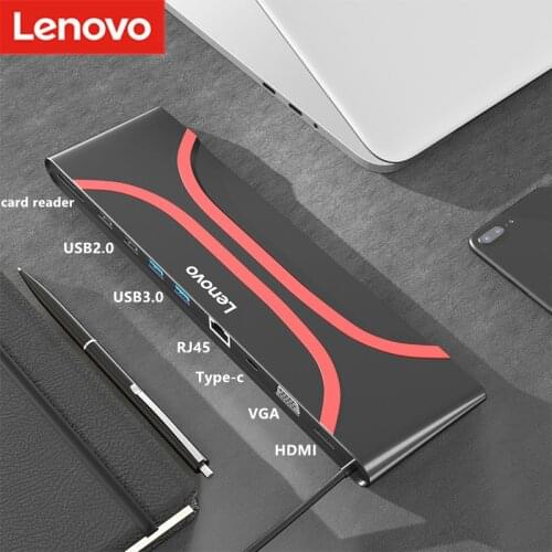 Lenovo Original USB C HUB to Multi USB HDMI SD TF Card Reader Adapter Dock For Laptop PC Accessories USB-C Type C Splitter Port