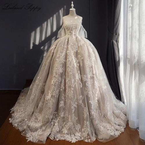Real Photos A-line Wedding Dresses 2020 for Bride Off Shoulder Vestido de Novia Lace Appliques Long Bridal Gowns Chapel Train
