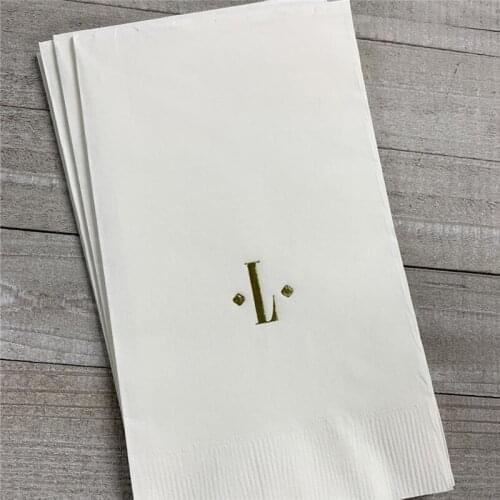Personalized Hand Honeymoon Towels Paper Logo Napkins Wedding any text Hostess Christening Gift Party Engagement Modern