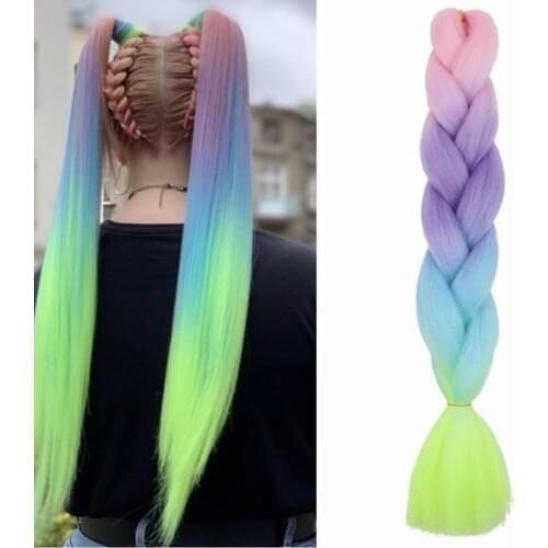 Luxury Jumbo Braiding Hair Long 24 inch Hair Extensions 100g/Pcs Ombre Synthetic Braid Hair Twist Braiding Hair for Women