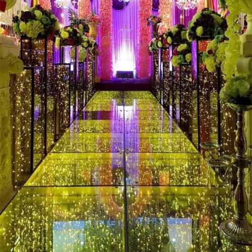 Luxury Fantasy Crystal Wedding Mirror Carpet Aisle Runner T Station Stage Decoration LED Carpets New Arrival Free Shipping