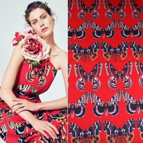 145 cm butterfly print clothing fabric fashion week catwalk fashion fabric handmade diy dress shirt fabric wholesale cloth