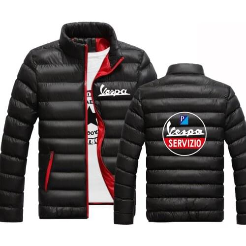 Vespa Logo Unisex Customize Winter Jackets Men 2021 Warm Outwear Brand Slim Mens Coats Casual Windbreaker Tops