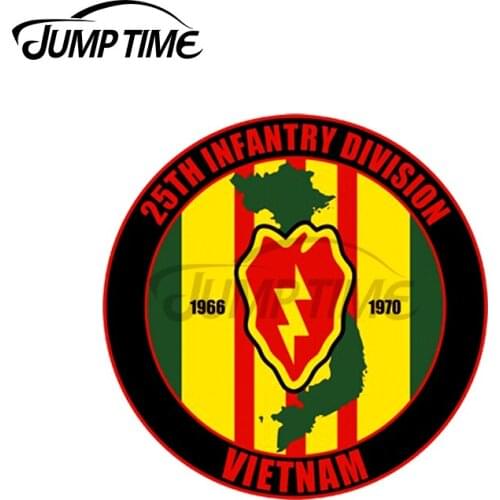 Jump Time 13 x13cm For 25th Infantry Division Vietnam Windows Decal Vinyl Car Stickers Personality Sticker Laptop for VAN JDM RV