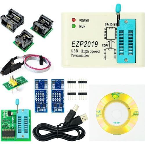 Free shipping EZP2019 High Speed USB SPI Programmer Better than 2013 2010 2011Support 24 25 93 EEPROM Flash Bios + sockets