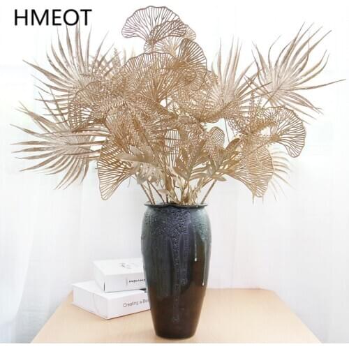 Golden Series Artificial Flowers Plants Wedding Flower Arrangement Materials Room Home Decoration Accessories Table Vase Flower