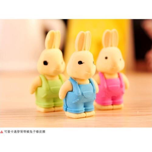 1pcs/lot Mini Cute Cartoon Kawaii Rubber Rabbit Eraser for Kids Gift School Supplies Korean Papelaria