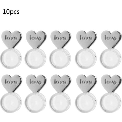 10Pcs Heart Love Magic Earring Lifters Earring Lifts Backs Adjustable Hypoallergenic Earring Nuts Ear Lobe Support