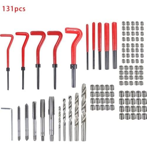 131Pcs Helicoil Auto Engine Block Restoring Damaged Thread repair tool kit Set M5 M6 M8 M10 M12