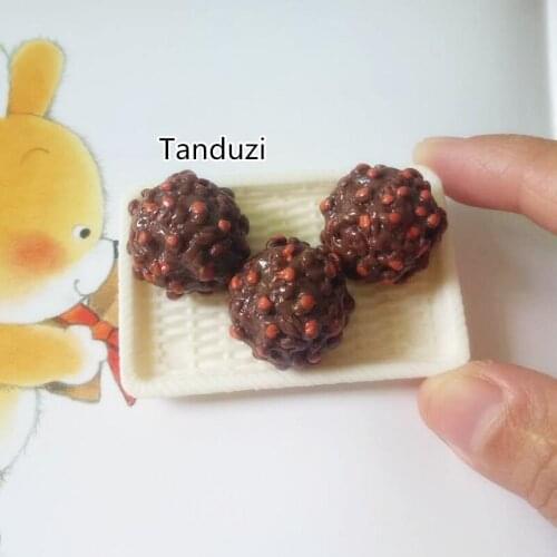 Tanduzi 20PCS Resin Chocolate Miniature Chocolate Truffle Flatback Cabochon Dollhouse Food DIY Scrapbooking
