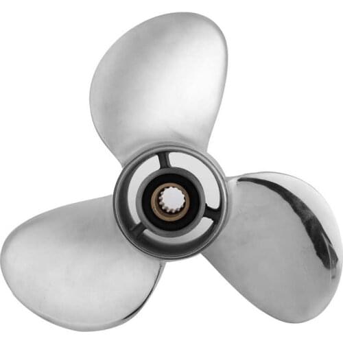3 Sharp Blades Outboard Engine Propeller Fit for 9.9-20HP Engin 2-1/2in Gearcase Stainless Steel Ourboard Accessory