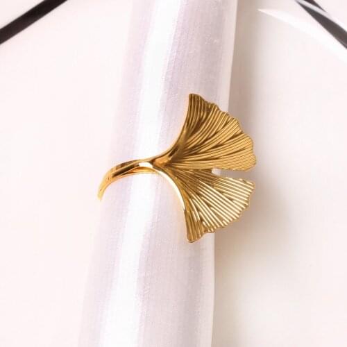 30pcs/lot Hotel Western Restaurant Metal Leaf Napkin Ring Ginkgo Leaf Maple Leaf Napkin Ring Napkin Button Metal Cloth Ring