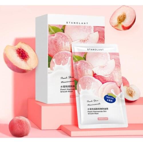30pcs/lot Peach Niacinamide Sleep Mask Shrink Pore Brushing Facial Mask Moisturizing Disposable Mask Firming And Brighten Skin