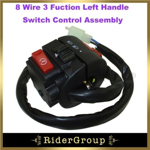 8 Wire 3 Fuction Left Handle Switch Control Assembly For ATV Quad Motorcycle Parts