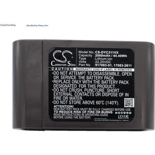 Cameron Sino 2000mAh Battery for Dyson DC31, DC34, DC35, DC44, DC44 Animal, please note: this battery is 22.2V